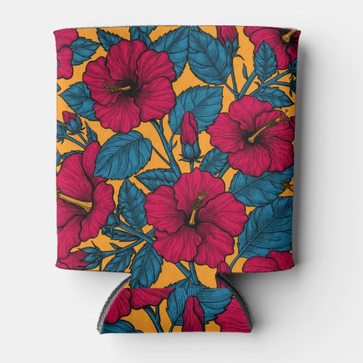 Hibiscus bloemen blikjeskoeler (Voorkant)