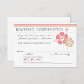 Hibiscus Bloemen Boarding Pas RSVP (Voorkant / Achterkant)