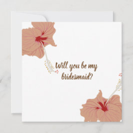 Hibiscus Bloemen Bruidsmeisje Huwelijkskaart Kaart