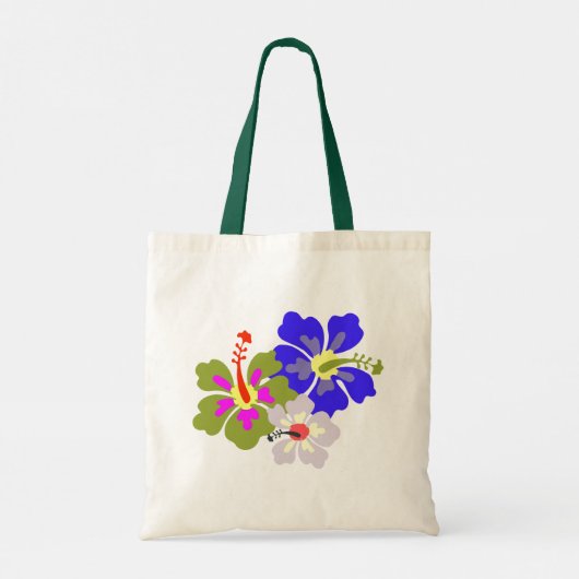 Hibiscus Bloemen Bruiloft Welkom Canvas tas (Achterkant)