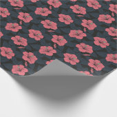 Hibiscus bloemen: donker naadloos behang. cadeaupapier (Hoek)
