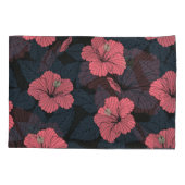Hibiscus bloemen: donker naadloos behang. kussensloop (Achterkant)