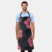 Hibiscus bloemen: donker naadloos behang. schort (Gedragen)