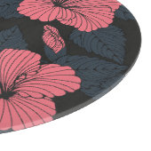 Hibiscus bloemen: donker naadloos behang. snijplank (Hoek)