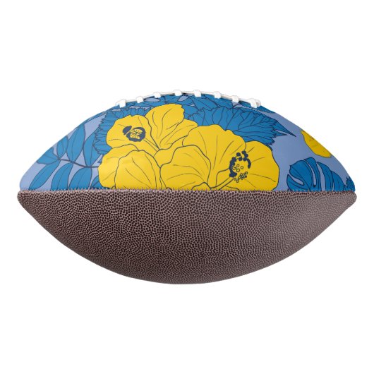 Hibiscus bloemen en bladeren american football (Gedraaid 90)