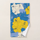 Hibiscus bloemen en bladeren bad handdoek (Handdoek)