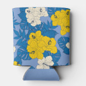 Hibiscus bloemen en bladeren blikjeskoeler (Achterkant)