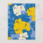 Hibiscus bloemen en bladeren briefkaart (Voorkant)