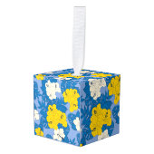 Hibiscus bloemen en bladeren decoratie (Voorkant hoekig)