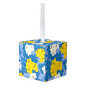 Hibiscus bloemen en bladeren decoratie (Achter hoekig)