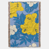 Hibiscus bloemen en bladeren deken (Voorkant Verticaal)