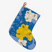 Hibiscus bloemen en bladeren grote kerstsok (Voorkant (Hangend))