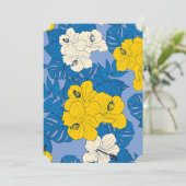 Hibiscus bloemen en bladeren kaart (Staand voorkant)