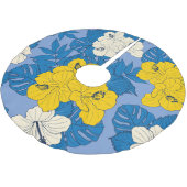 Hibiscus bloemen en bladeren kerstboom rok (Gekanteld)