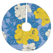 Hibiscus bloemen en bladeren kerstboom rok (Voorkant)