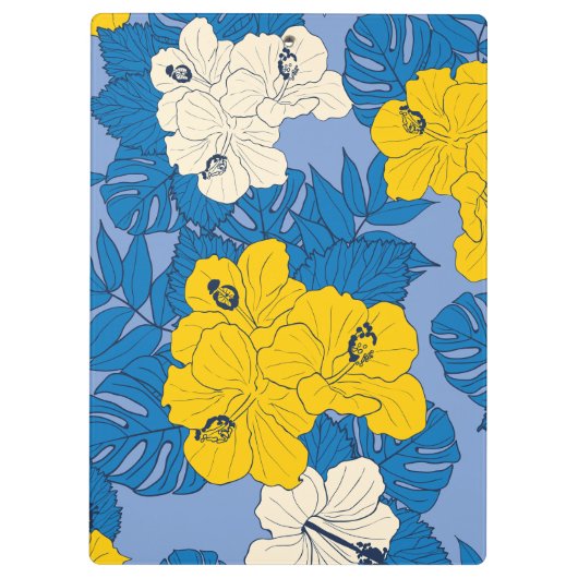 Hibiscus bloemen en bladeren klembord (Achterkant)