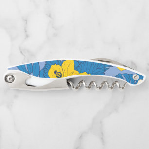 Hibiscus bloemen en bladeren kurkentrekker