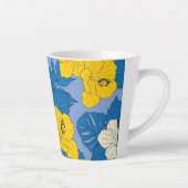 Hibiscus bloemen en bladeren latte mok (Rechts)