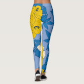 Hibiscus bloemen en bladeren leggings (Achterkant)