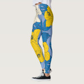 Hibiscus bloemen en bladeren leggings (Links)