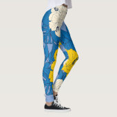Hibiscus bloemen en bladeren leggings (Rechts)