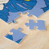 Hibiscus bloemen en bladeren legpuzzel (Zijkant)