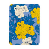 Hibiscus bloemen en bladeren magneet (Verticaal)