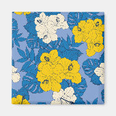 Hibiscus bloemen en bladeren magneet (Voorkant)