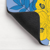 Hibiscus bloemen en bladeren muismat (Hoek)