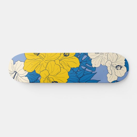 Hibiscus bloemen en bladeren persoonlijk skateboard (Horizontaal)