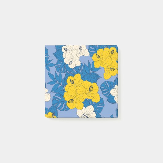 Hibiscus bloemen en bladeren post-it® notes (Voorkant)