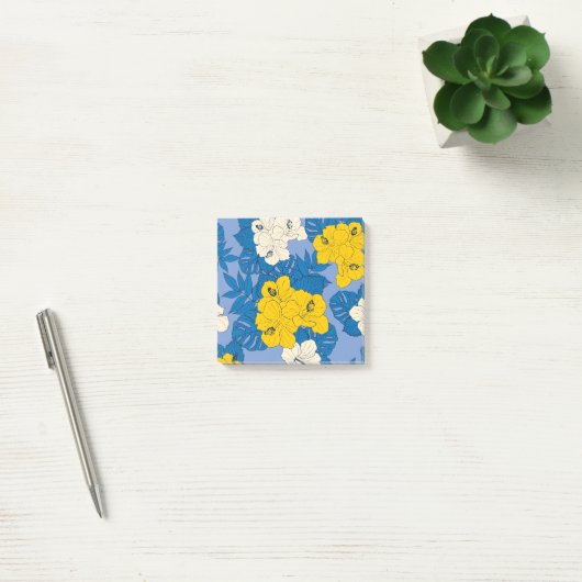 Hibiscus bloemen en bladeren post-it® notes (Kantoor)