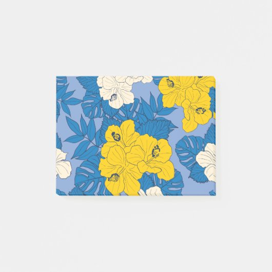 Hibiscus bloemen en bladeren post-it® notes (Voorkant)