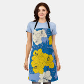 Hibiscus bloemen en bladeren schort (Gedragen)