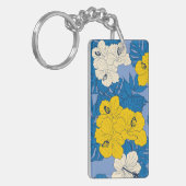 Hibiscus bloemen en bladeren sleutelhanger (Voorkant Links)