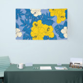 Hibiscus bloemen en bladeren spandoek (Beurs)
