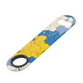 Hibiscus bloemen en bladeren speed flessenopener (Voorkant Gekanteld)