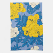 Hibiscus bloemen en bladeren theedoek (Verticaal)