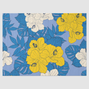 Hibiscus bloemen en bladeren tissuepapier