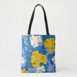Hibiscus bloemen en bladeren tote bag