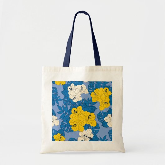 Hibiscus bloemen en bladeren tote bag (Voorkant)