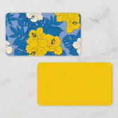 Hibiscus bloemen en bladeren visitekaartje (Voorkant / Achterkant)