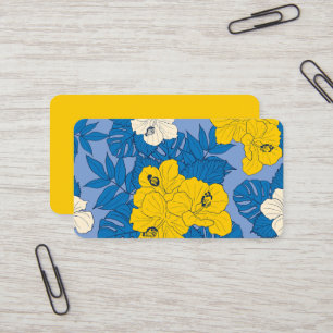 Hibiscus bloemen en bladeren visitekaartje