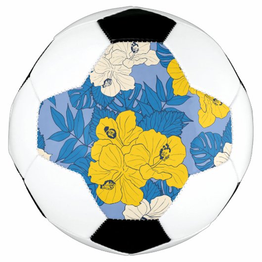 Hibiscus bloemen en bladeren voetbal (Voorkant)