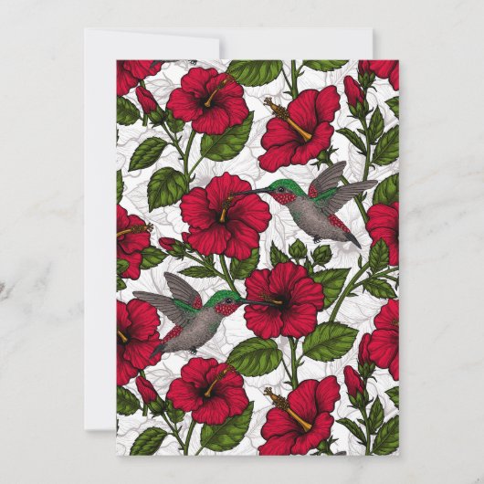 Hibiscus bloemen en kolibrie (Voorkant)