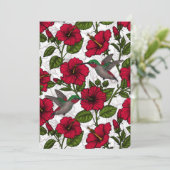 Hibiscus bloemen en kolibrie (Staand voorkant)