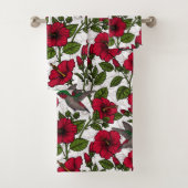Hibiscus bloemen en kolibrie bad handdoek (Insitu)