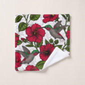 Hibiscus bloemen en kolibrie bad handdoek (Wasdoekje)