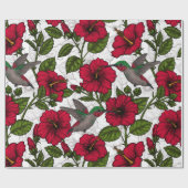 Hibiscus bloemen en kolibrie cadeaupapier (Vlak)
