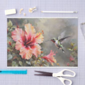 Hibiscus Bloemen en kolibrie Decoupage Tissuepapier (Craft)